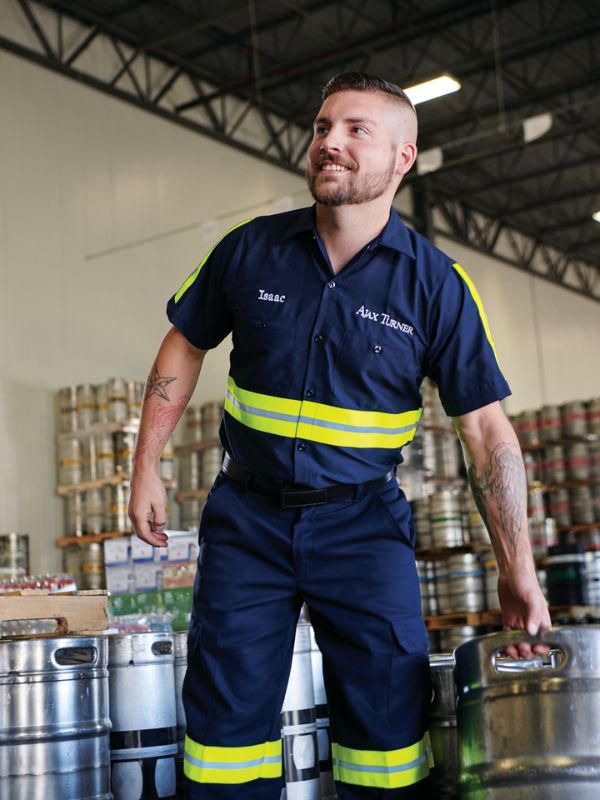 Enhanced visibility industrial work shirt