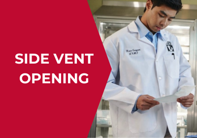 lab coats with side vent opening